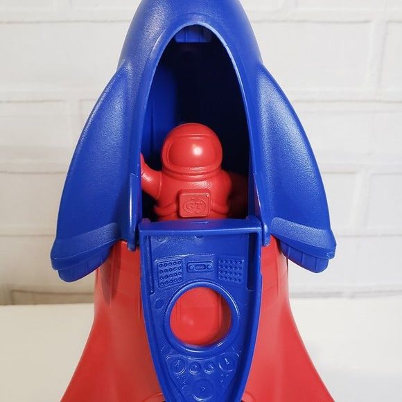 Green Toys Red and Blue Space Rocket Ship Toy with Astronauts Figures Toddler - Picture 2 of 10